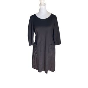 Kate Spade - Career Black Dress Two Front Pockets 3/4 Sleeves Sz 8